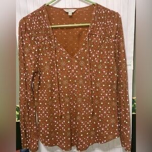 ✴️Lucky ☘️ Brand Rust color peasant top cotton blend